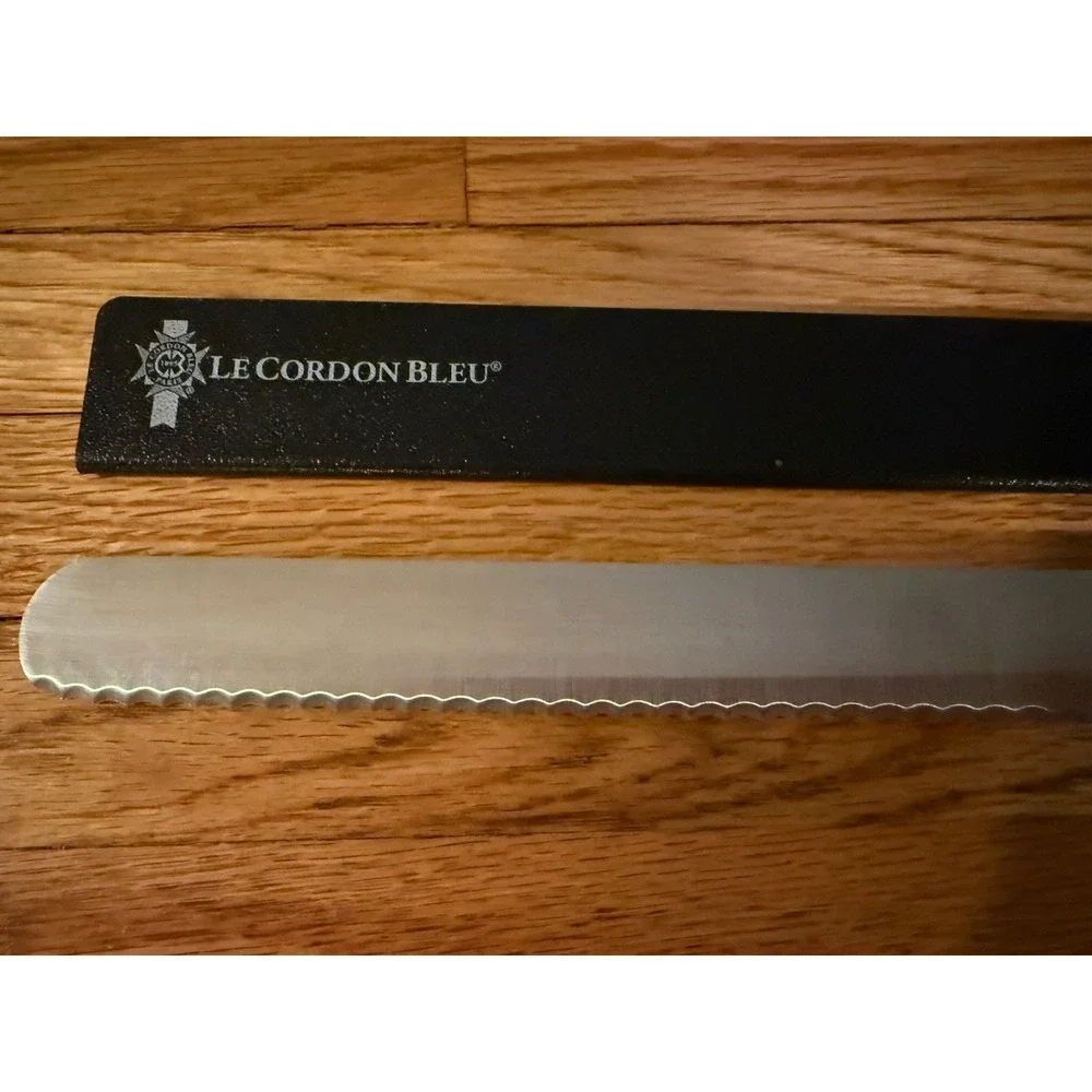 Vintage Sabatier France 10-inch serrated LeCordon Bleu knife, made in France.